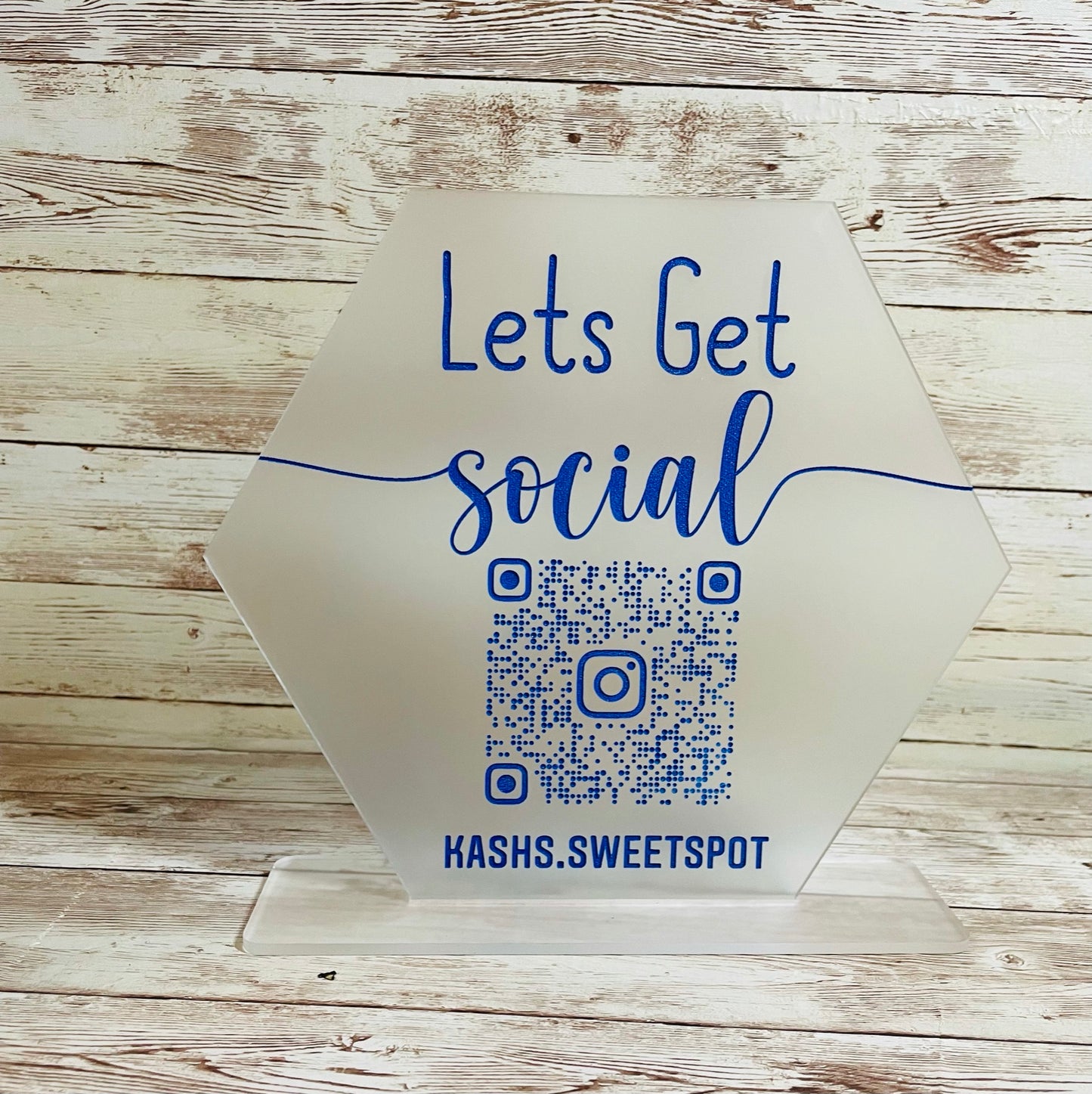 Lets Get Social QR code sign