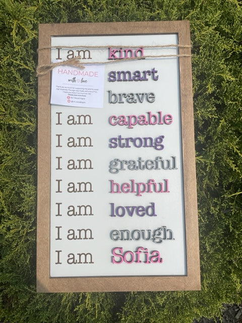 Personalized affirmation sign