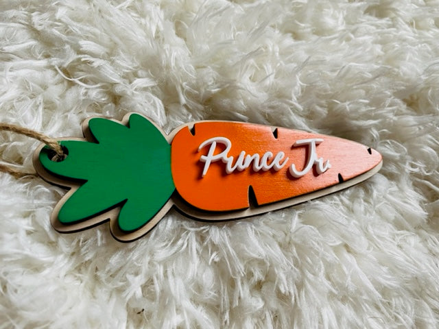 Carrot Easter basket Tags