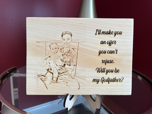 Special photo engraved wood plaque