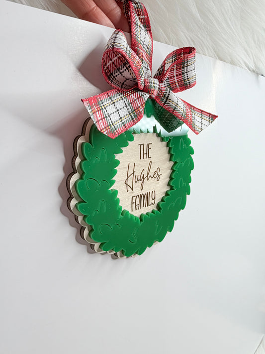 Wreath Family Ornament