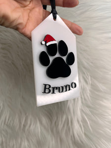 Dog Paw Christmas Ornament