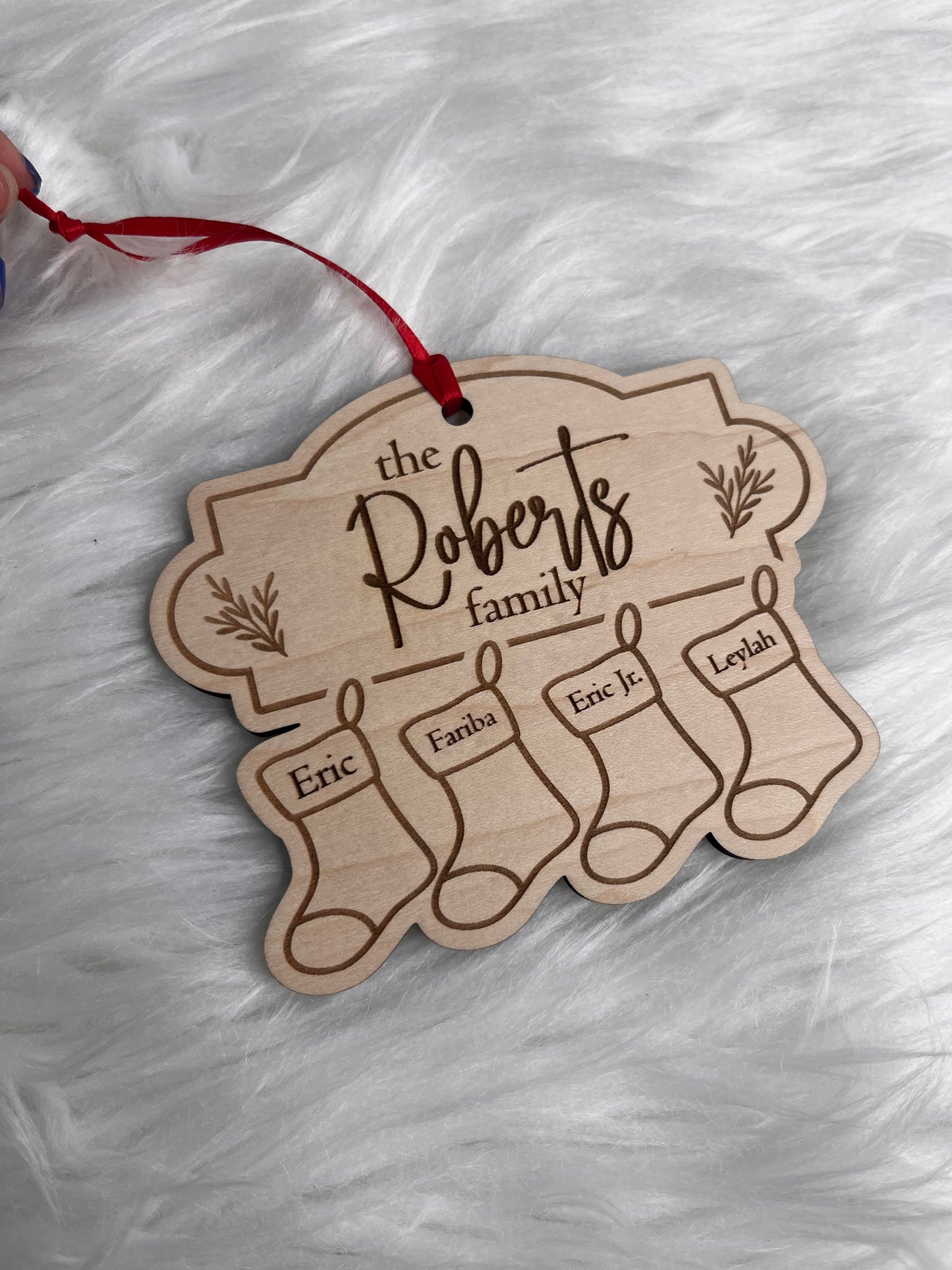 Wooden Stocking Ornament