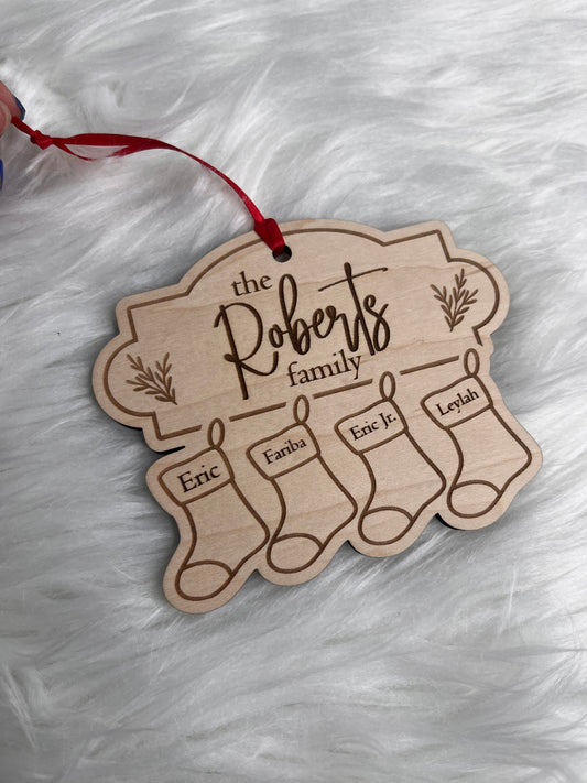 Wooden Stocking Ornament