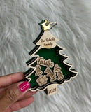 Christmas tree shaker ornament