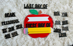 First/ Last day of school INTERCHANGEABLE apple