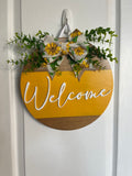 Sunflower Welcome door hanger