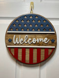 Patriotic 4th of July door hanger