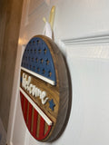 Patriotic 4th of July door hanger