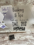 Booking & Tips QR Code Sign