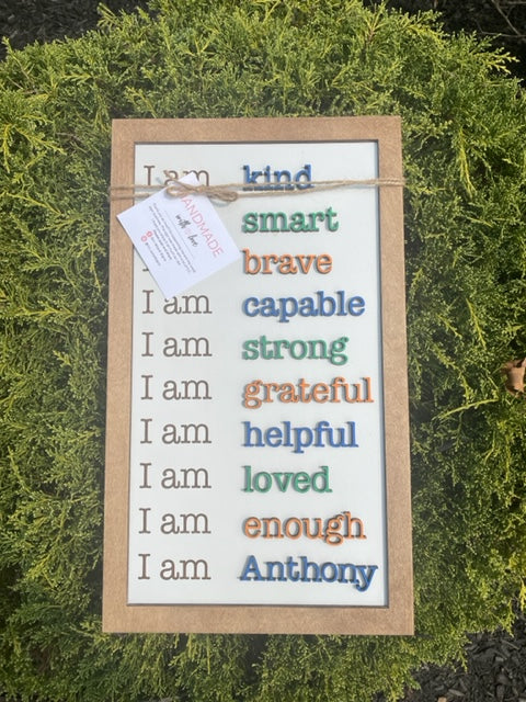 Personalized affirmation sign 