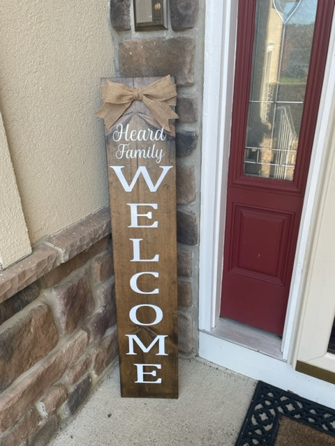 Welcome Family porch leaner