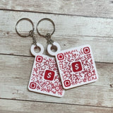 Qr code sign keychain