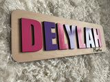 Name puzzle wood letters