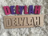 Name puzzle wood letters