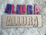 Name puzzle wood letters