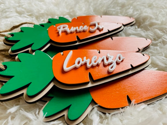 Carrot Easter basket Tags