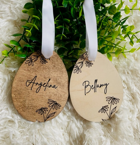 Easter Basket Flower Egg Tags