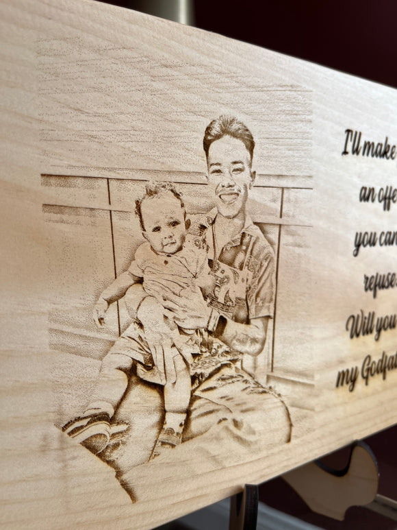 Special photo engraved wood plaque